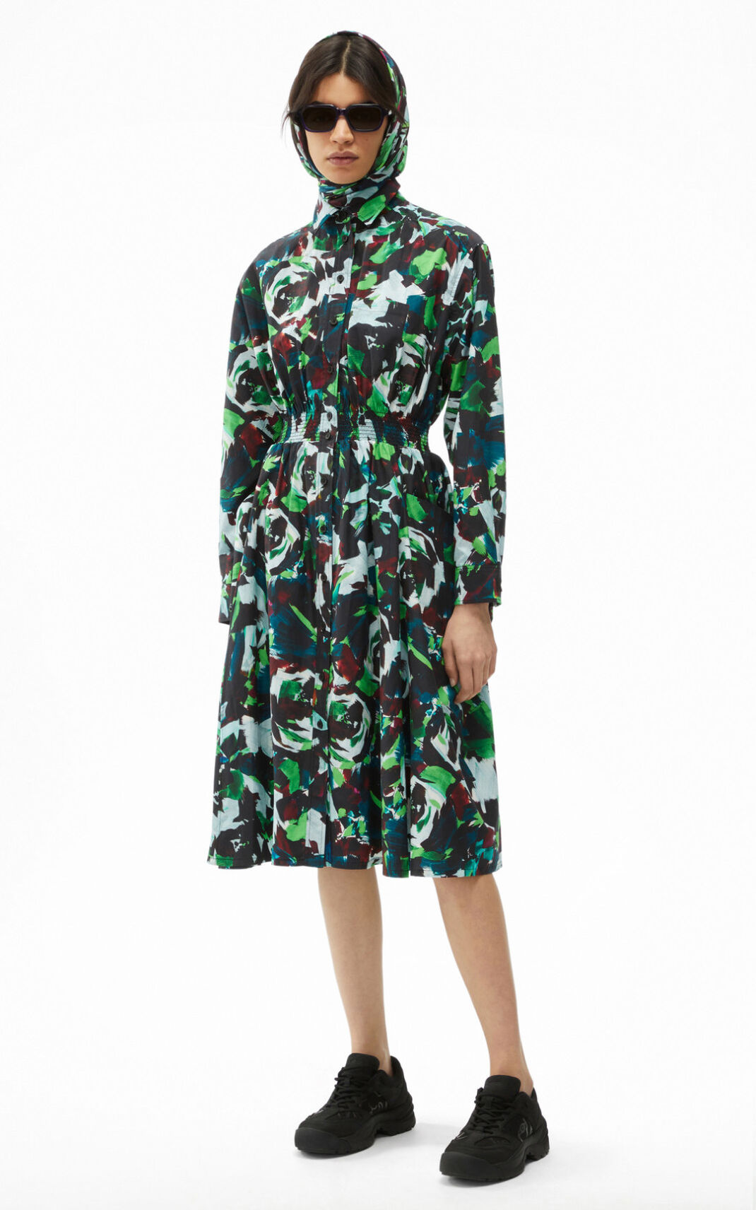 Vestido Kenzo Archive Floral shirt Feminino - Verdes | 945TJXSBL